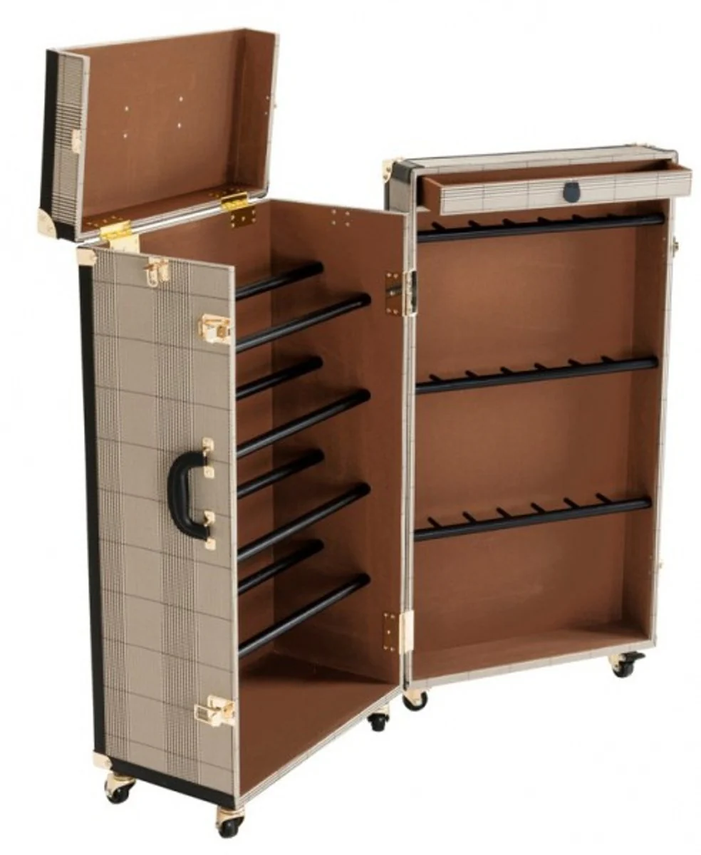 Luxury shoe cabinet in vintage suitcase design - chest of drawers - Art Deco Baroque Art Nouveau suitcase cabinet - luxury hotel furnishings