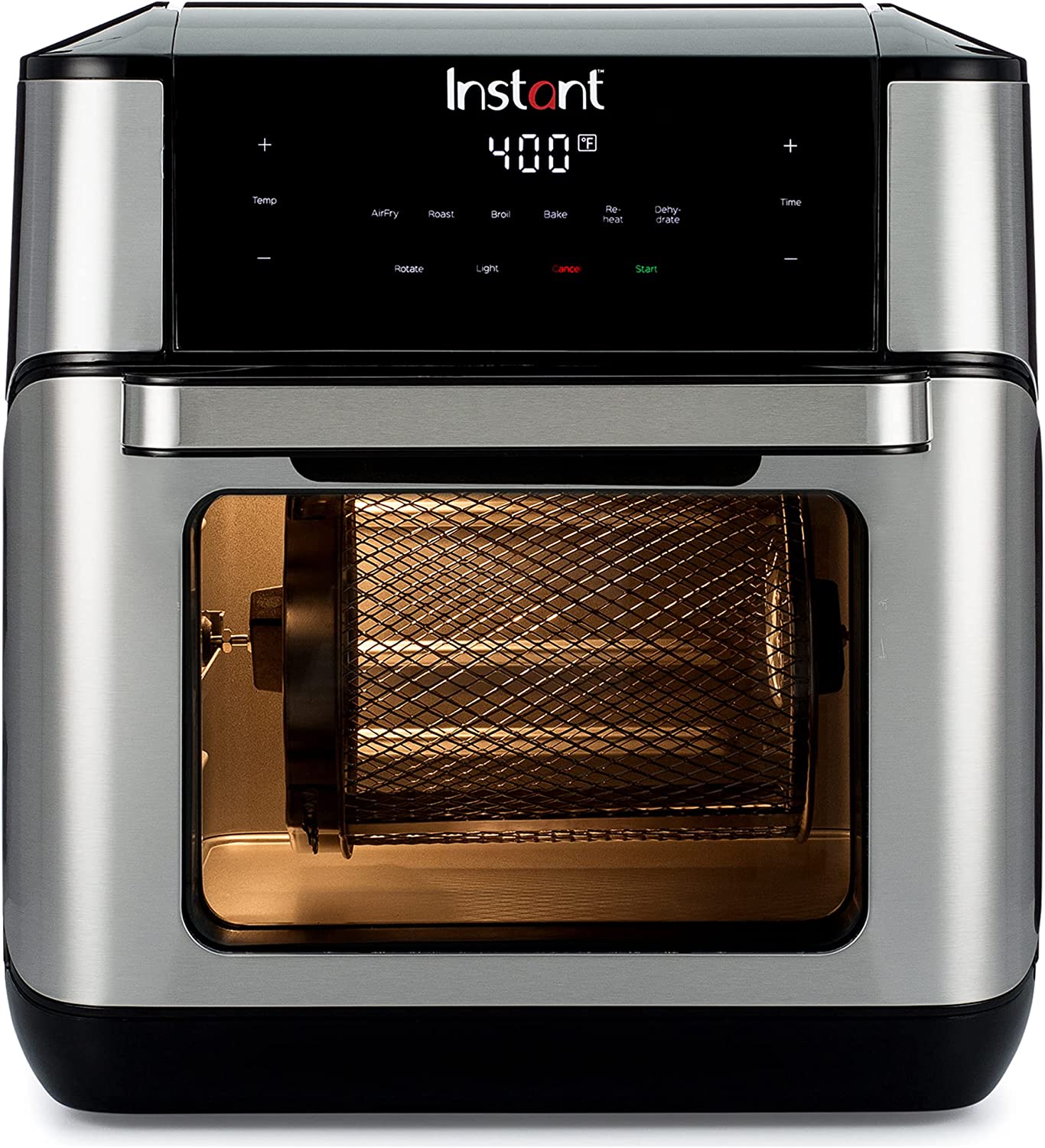 Instant Vortex Plus 10-Quart Air Fryer, Von den Herstellern von Instant Pot, 7-in-1 Funktionen, mit EvenCrisp Technologie, App mit über 100 Rezepten, Edelstahl