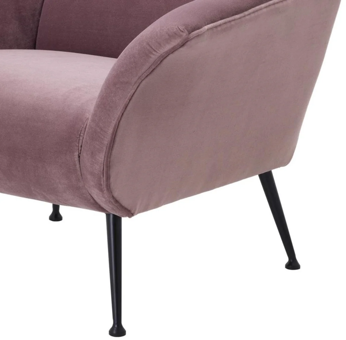 Luxury armchair in purple with black legs 88 x 80 x H. 91 cm - designer club furniture