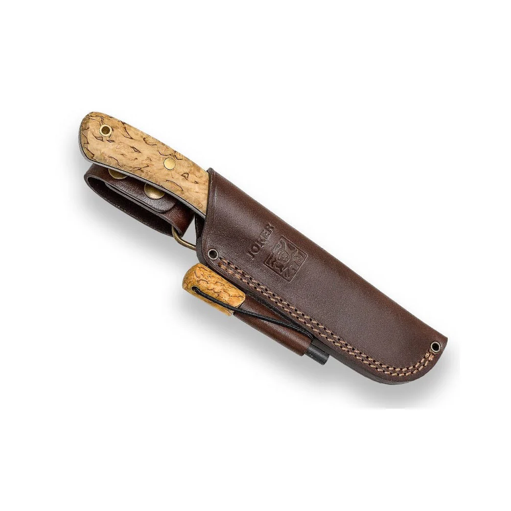 Joker Nessmuk S abedul rizado con ferrocerio - Cuchillo de supervivencia y buschcraft