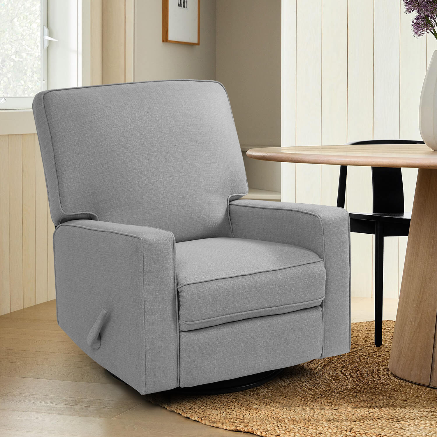 Manuelle Recliner Nursery Glider & Swivel Rocking Recliner Stuhl, Stoff