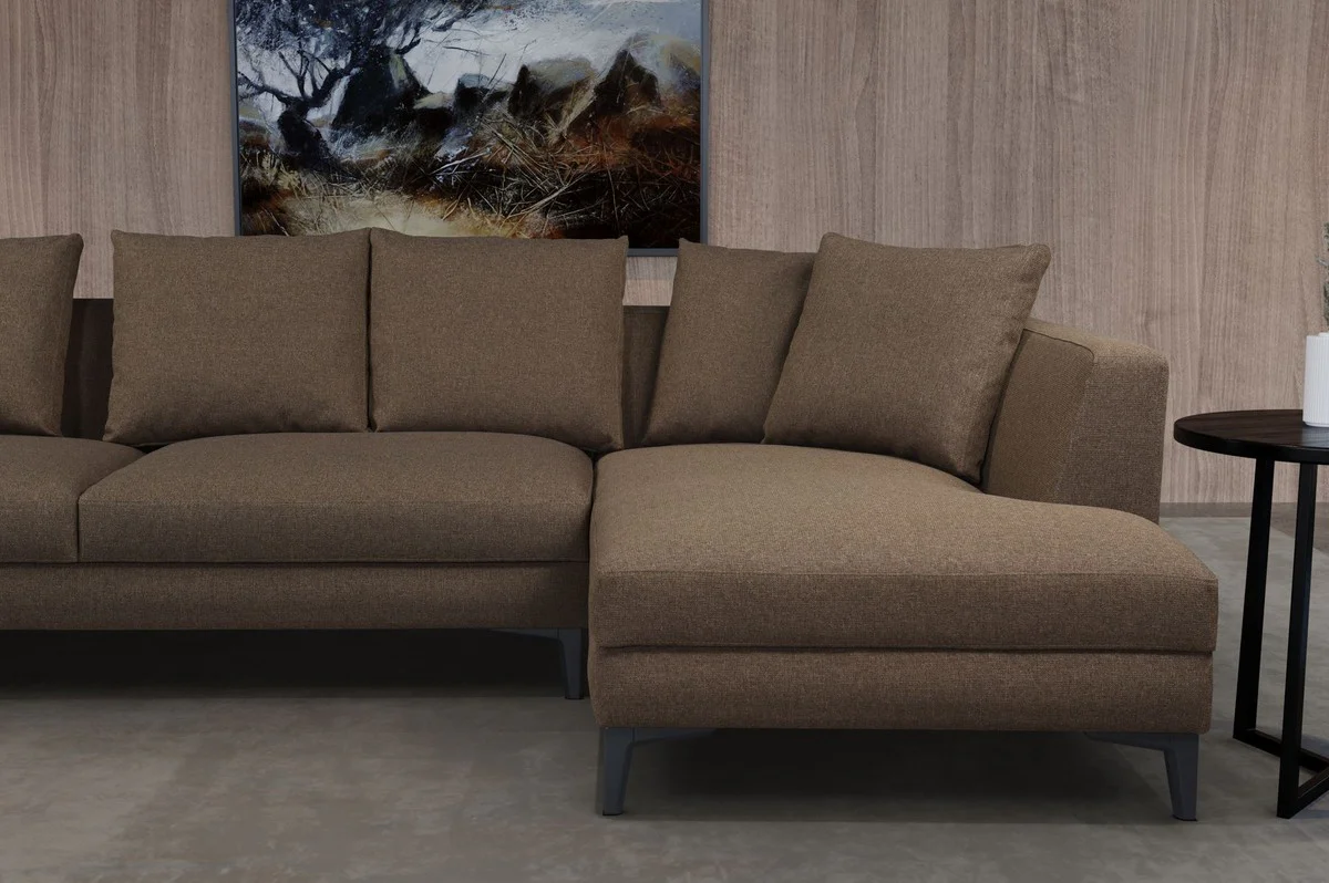 Luxury corner sofa brown / black 313 x 178 x H. 73 cm - Living room sofa - Living room furniture - Luxury furniture - Luxury living room furnishings