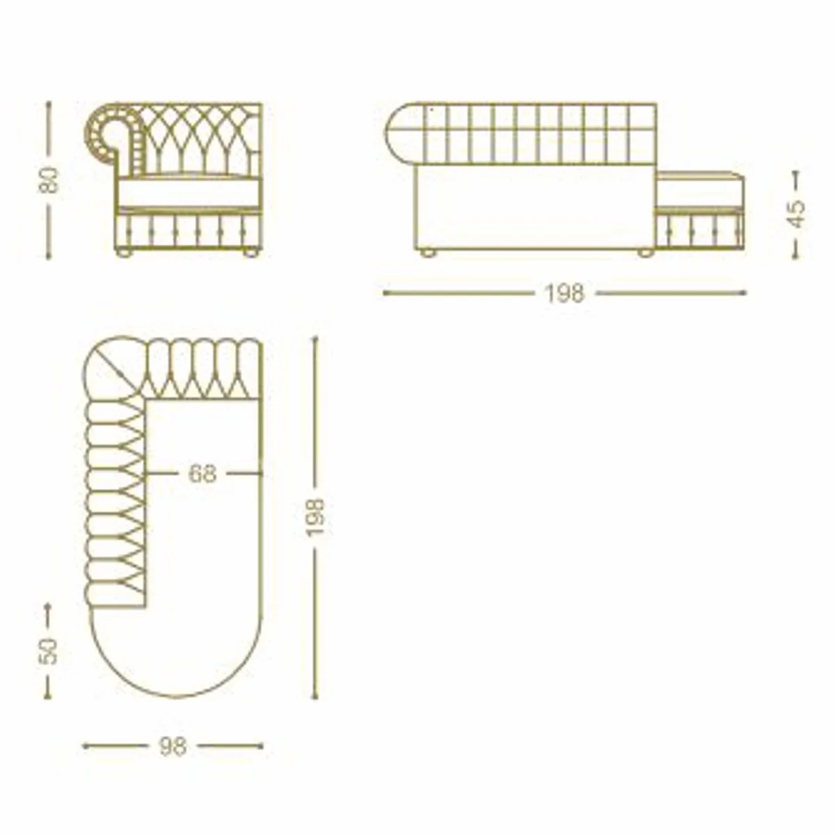 Luxury Chesterfield Leather Corner Sofa Dark Brown 293 cm - Chesterfield Furniture