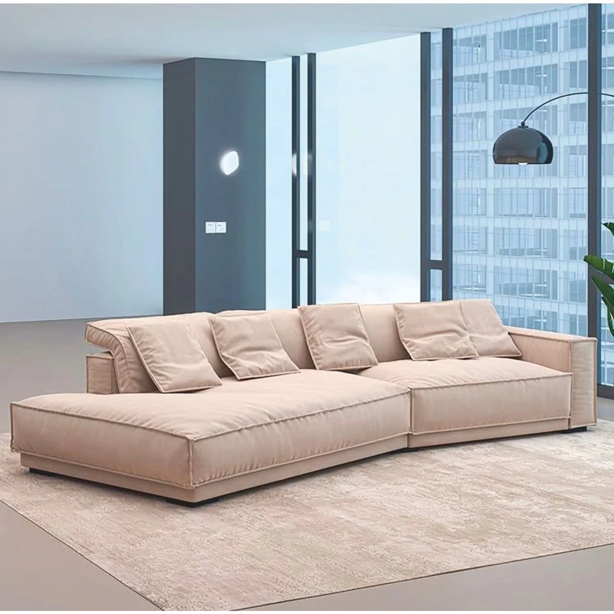 Luxus Wohnzimmer & Hotel Sofa Rechte Seite Beige 320 cm - Luxus Möbel