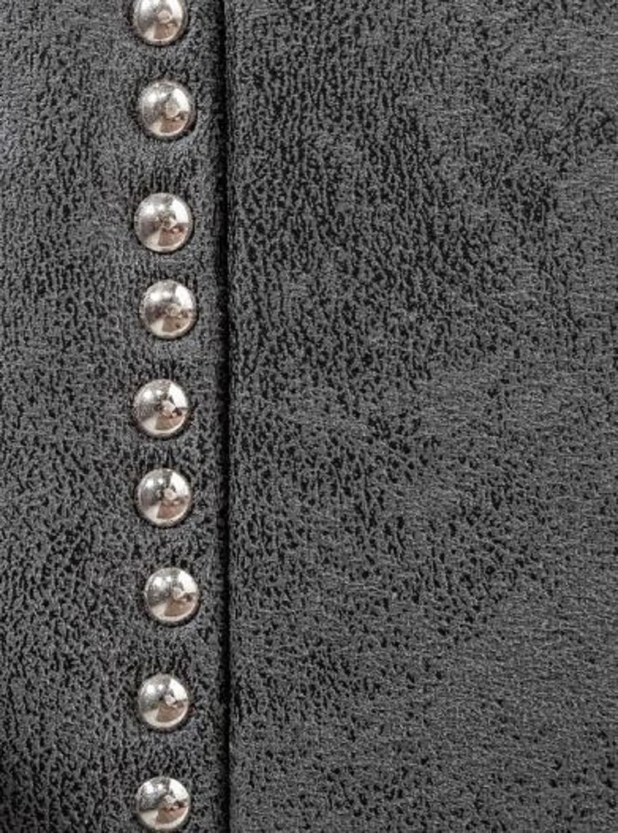 Art Deco bedside table with drawer and glass top antique gray / silver 47 x 41 x H. 45 cm - bedroom furniture