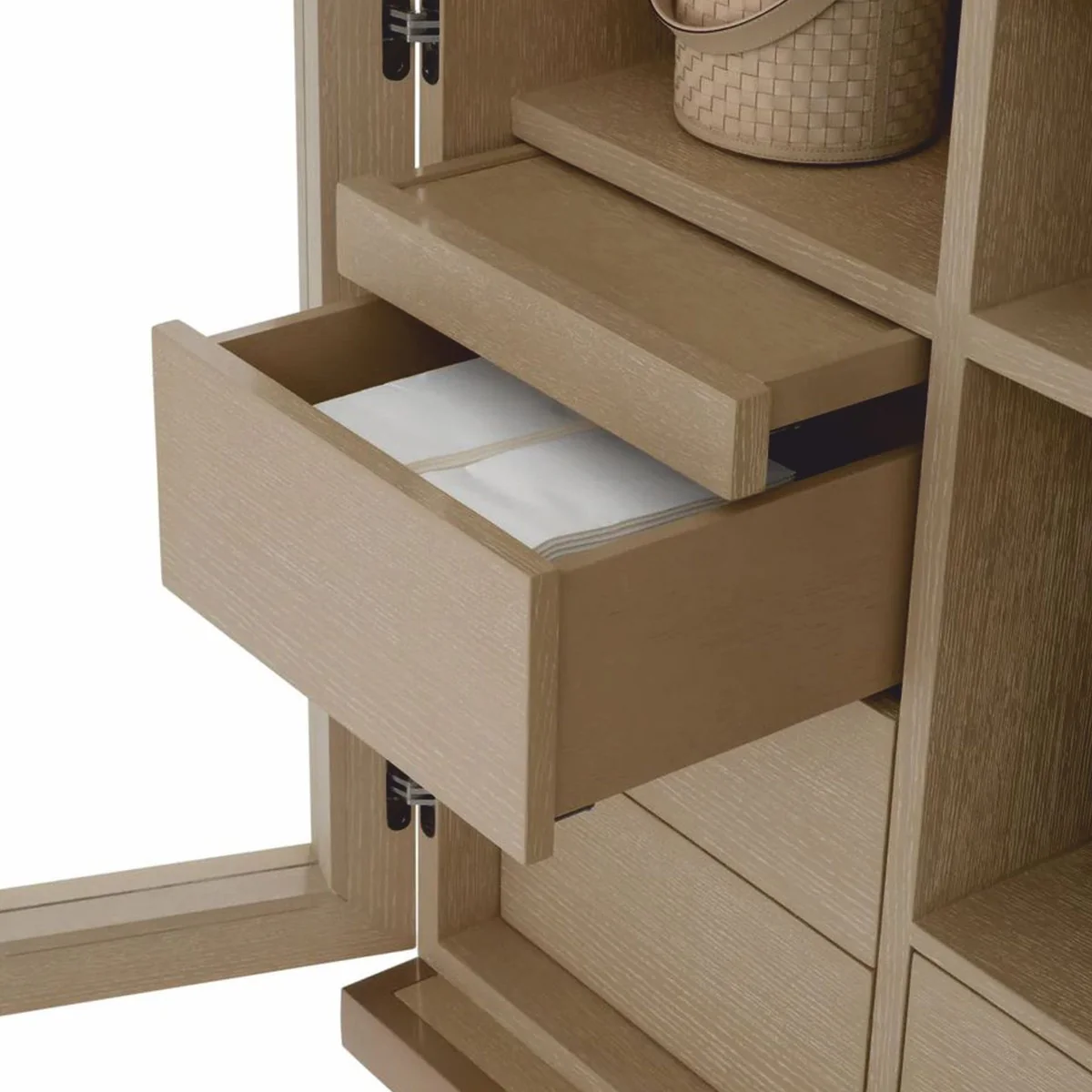 Luxus Barschrank Beige / Messing H. 150 cm - Bar Möbel