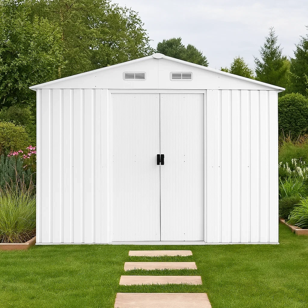 Gartenhaus aus weißem, verzinktem Stahl, 7,03 m² - YAeihRw133je