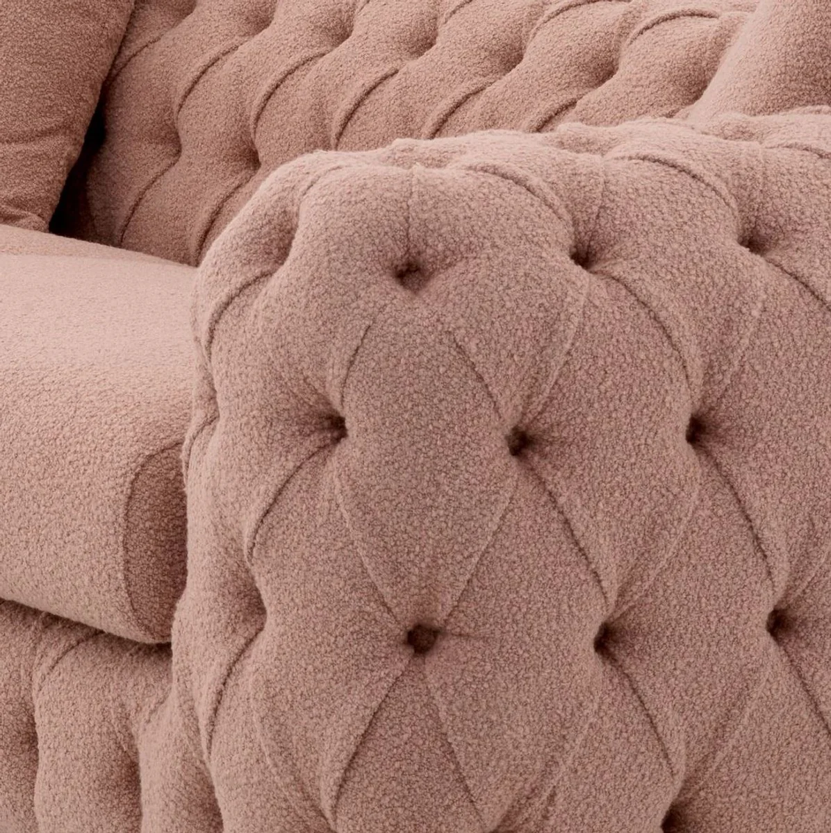 Luxury Chesterfield Sofa Vintage Pink / Black 255 x 105 x H. 60 cm - Living Room Sofa - Hotel Sofa - Living Room Furniture - Chesterfield Furniture - Luxury Furniture - Luxury Furnishings
