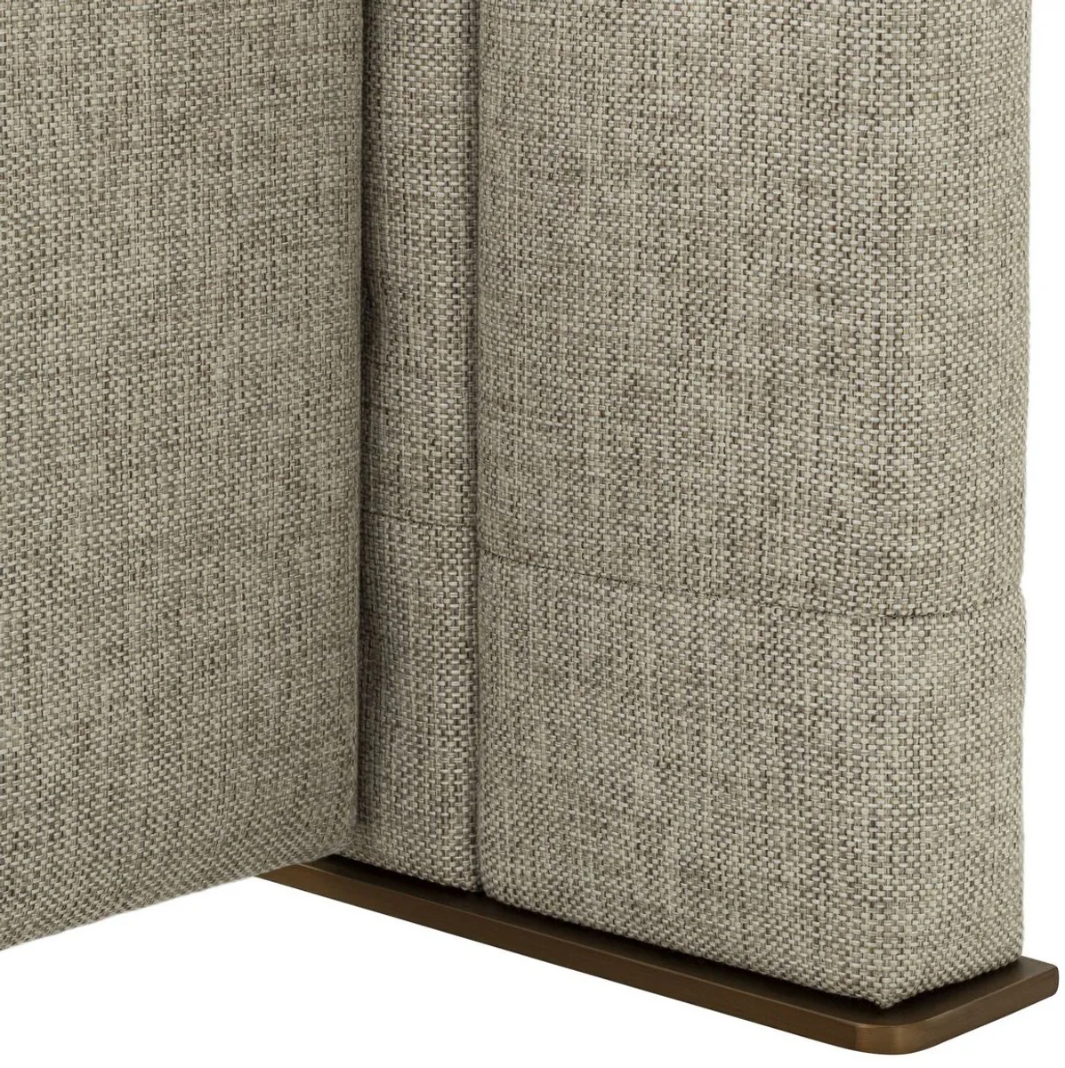 Luxury double bed frame with headboard natural colors / brass / anthracite gray 224 x 224 x H. 145.5 cm - bedroom furniture - hotel furniture - luxury quality