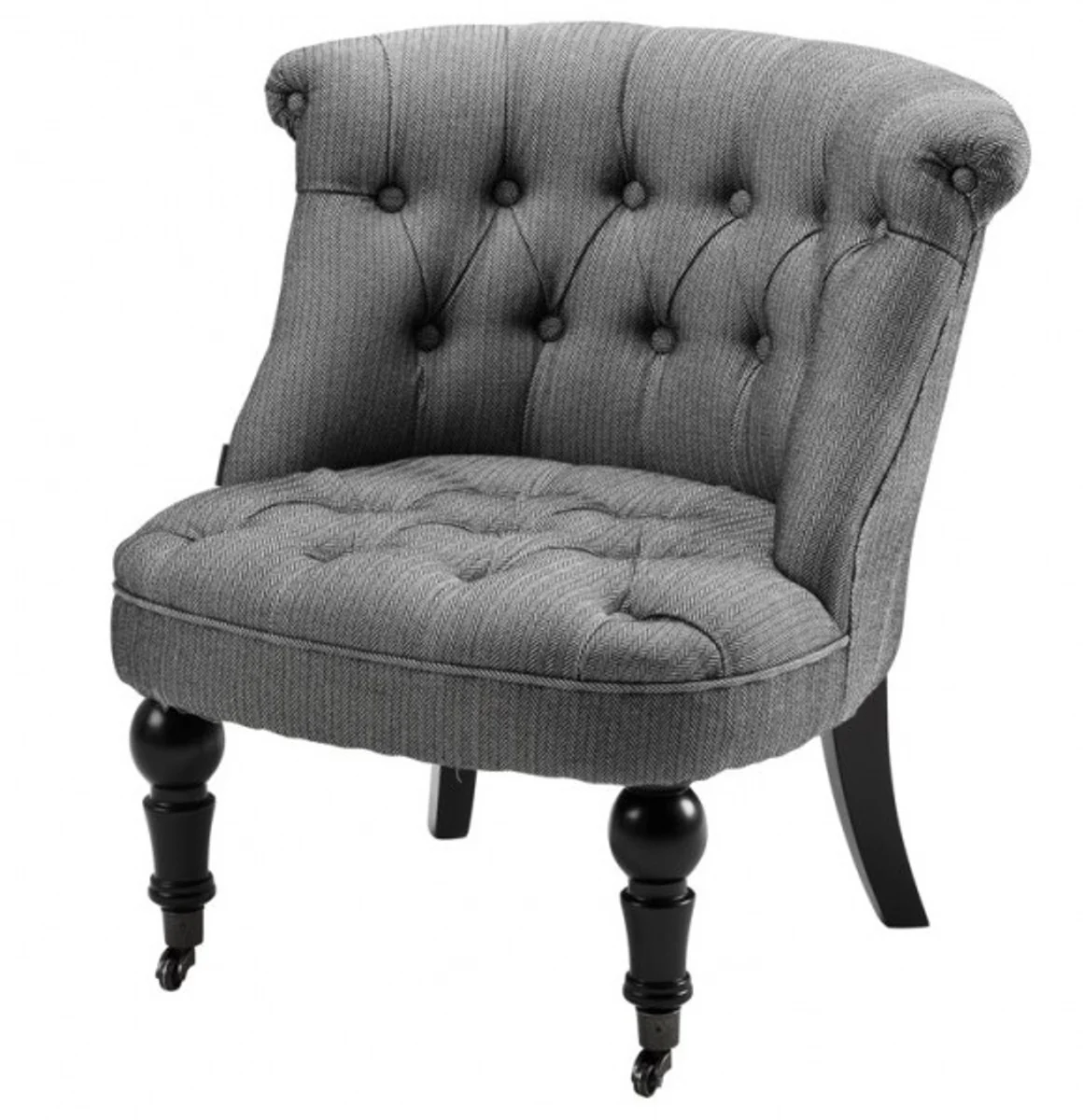 Luxus Barock Salon Stuhl Paris mit Fischgratmuster schwarz/weiss aus der Luxus Kollektion von - Hotel Cafe Restaurant Möbel Einrichtung