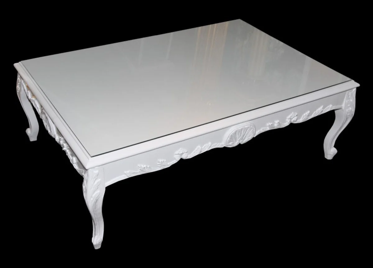Baroque coffee table white 120 x 85 cm - coffee table - living room table - Limited Edition