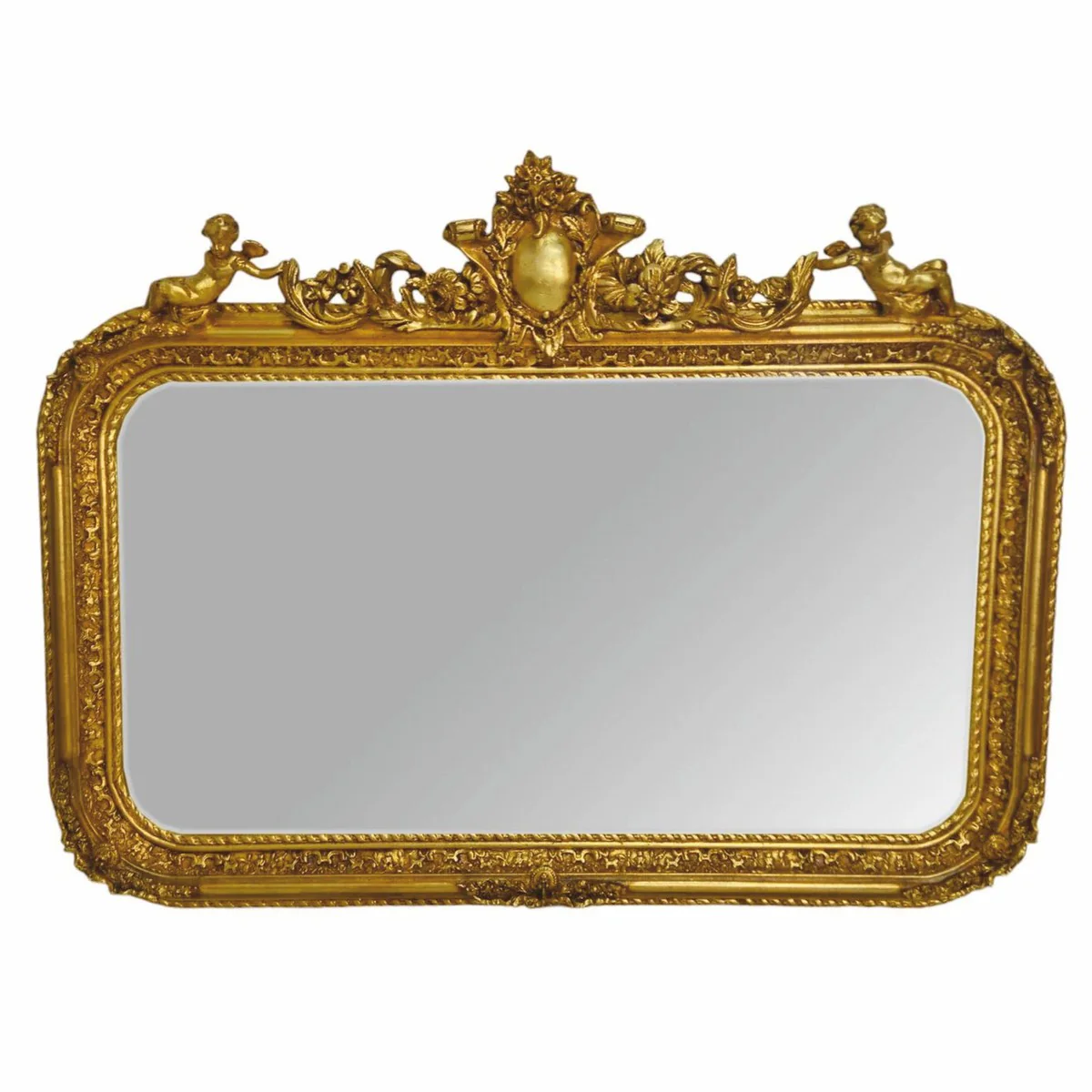 Baroque mirror antique gold 140 x H. 100 cm - Baroque furniture