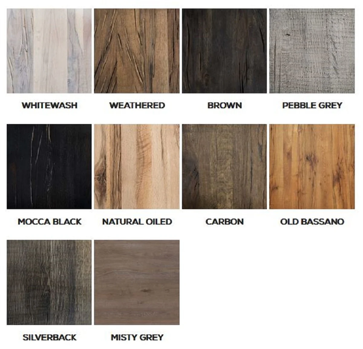 Country Style Solid Wood Dining Table Rustic Gray - Various Sizes - Rectangular Oak Wood Kitchen Table - Solid Wood Dining Room Furniture - Country Style Dining Room Furniture