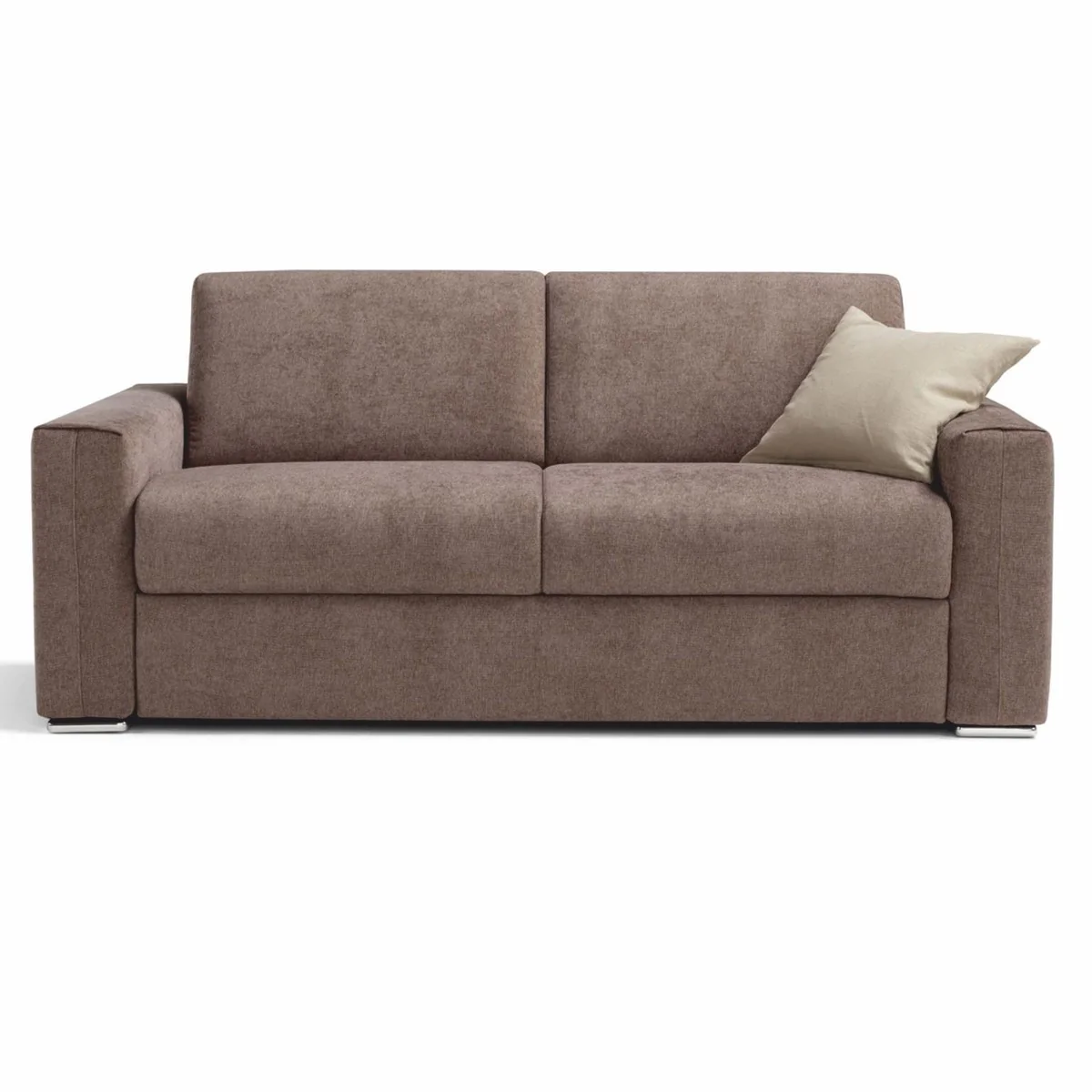 Luxus Schlafsofa Braun / Silber 218 cm - Ausklappbares Wohnzimmer Sofa
