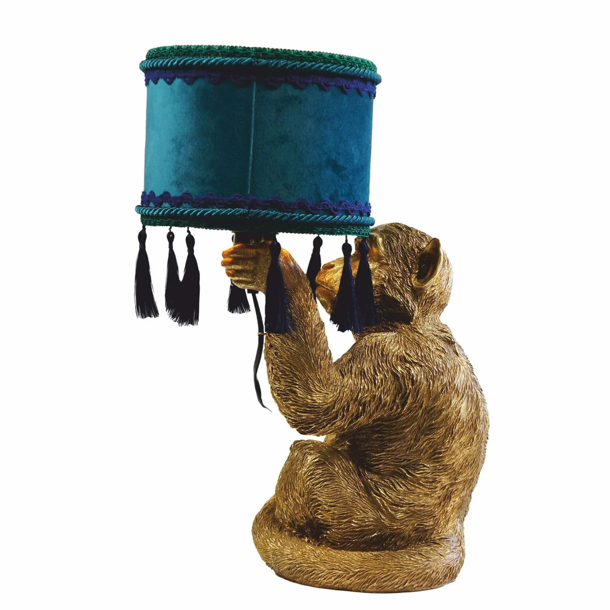 Luxury table lamp monkey gold / blue / green H. 50 cm - Luxury Lights