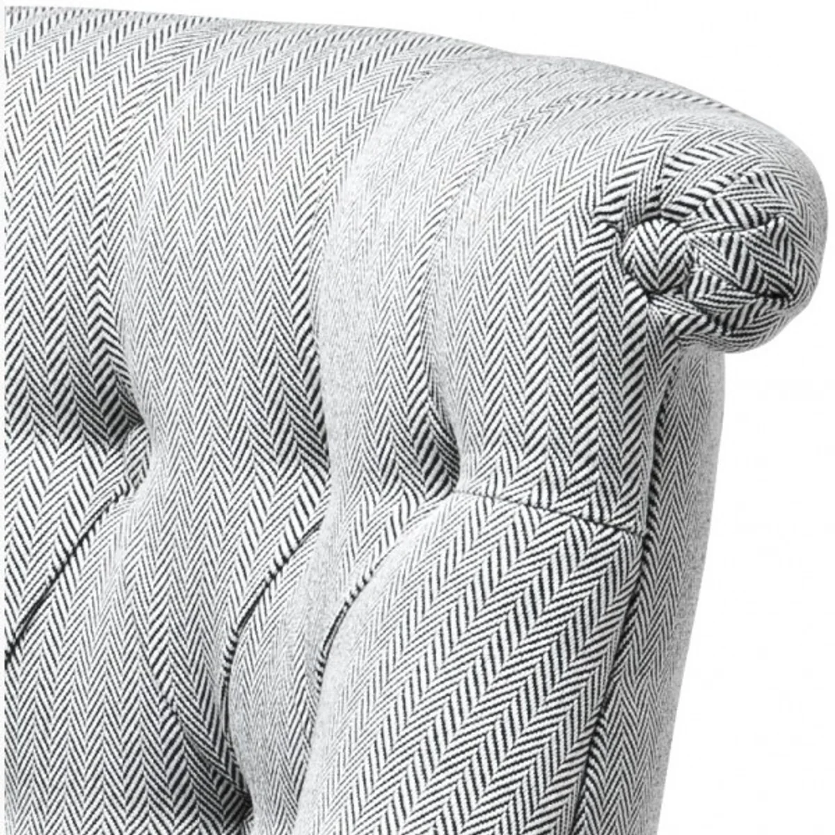 Luxury baroque salon chair Paris with herringbone pattern white/black from the luxury collection of - Hotel Cafe Restaurant Furniture Furnishings