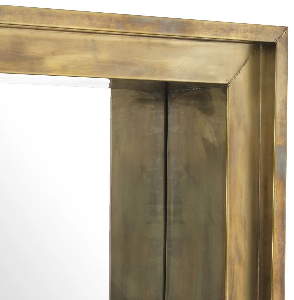 Luxury wall mirror vintage brass colored 100 x 20 x H. 100 cm - living room mirror - bedroom mirror - cloakroom mirror - luxury furniture