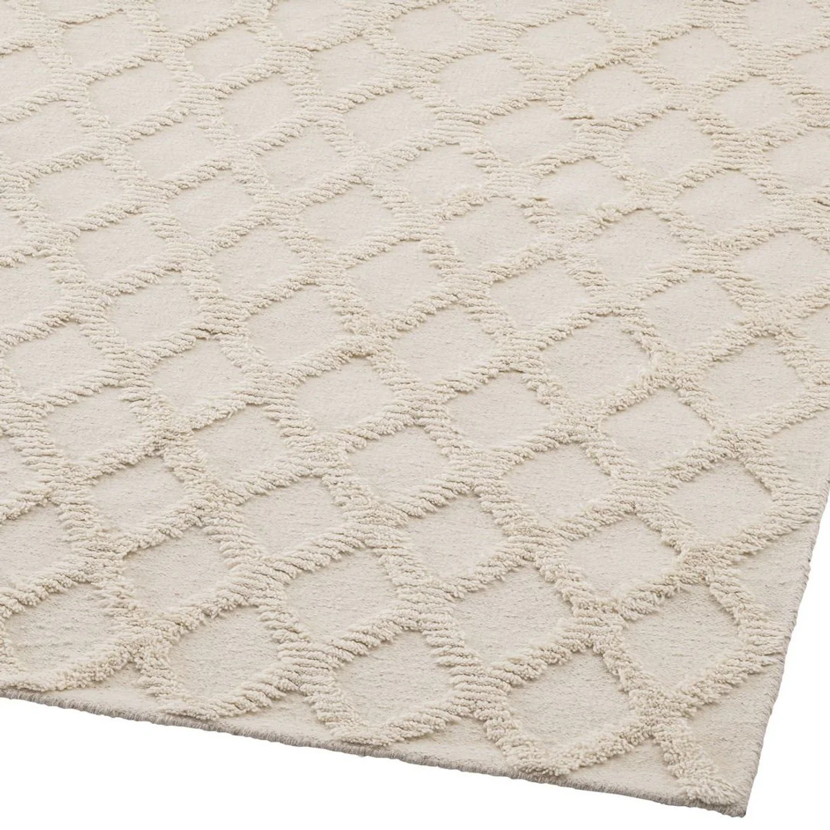 Luxury Living Room Cotton Rug Ivory Color - Various Sizes - Hand Tufted Wool Rug - Living Room Decoration