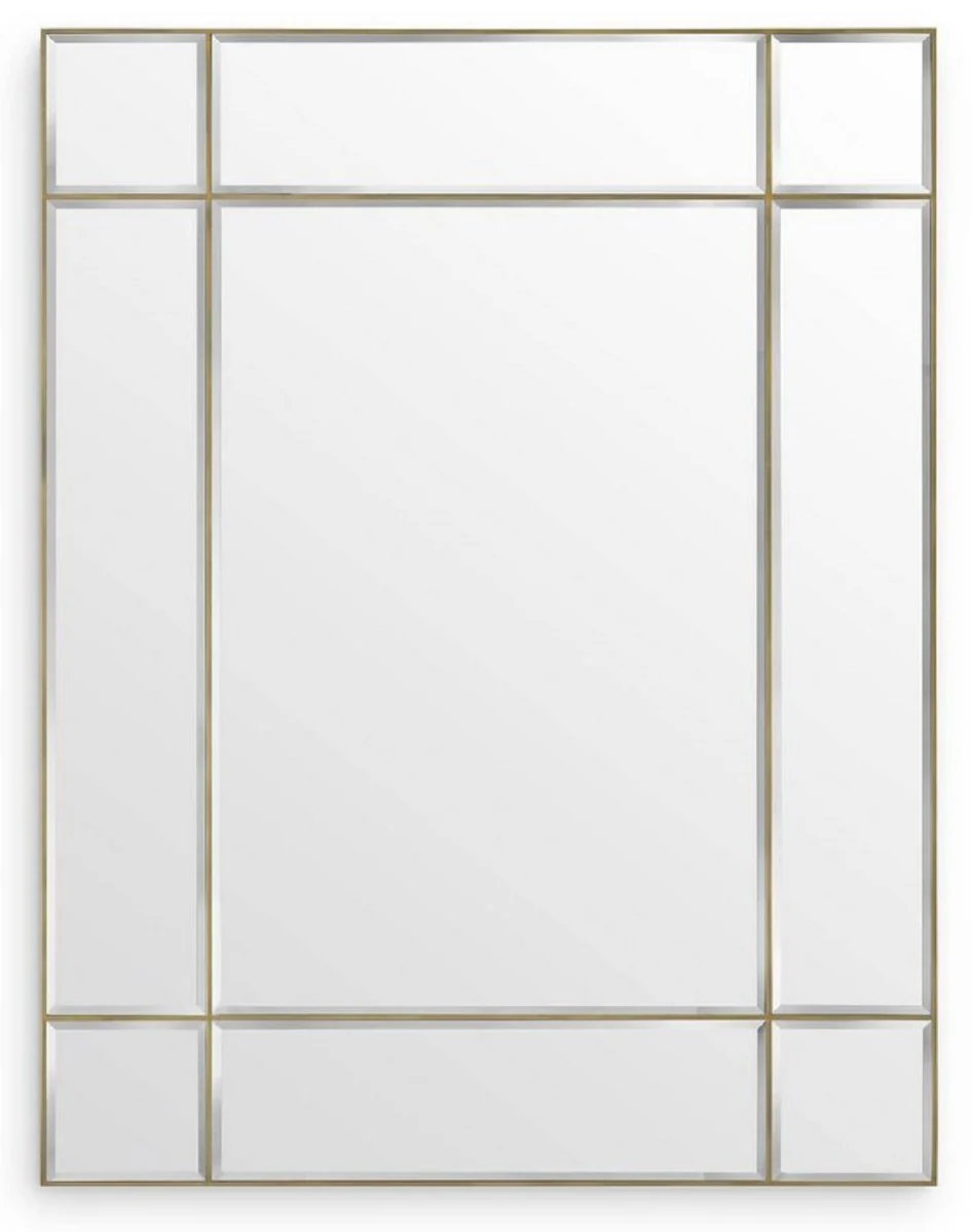 Luxury wall mirror vintage brass colored 140 x 4 x H. 180 cm - living room mirror - bedroom mirror - cloakroom mirror - luxury furniture