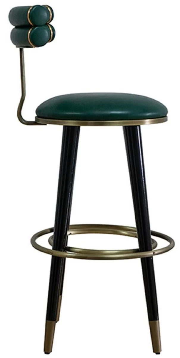Luxury bar chair green / black / antique brass H. 98 cm - Hotel & Bar Furniture