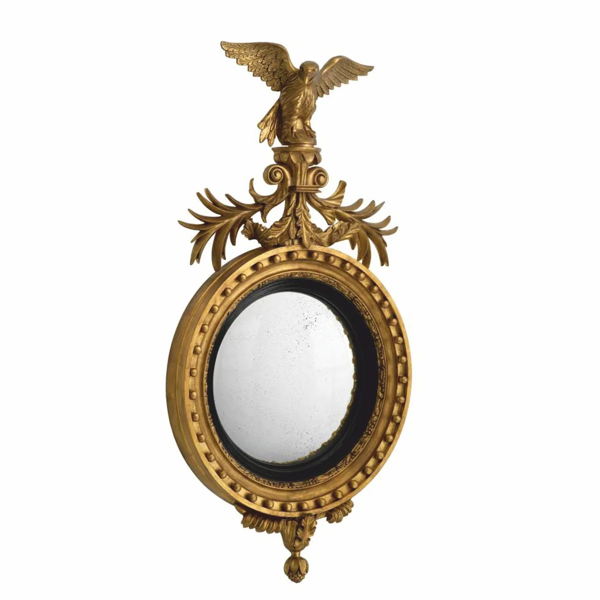 Luxury baroque mahogany mirror antique gold / black H. 139 cm