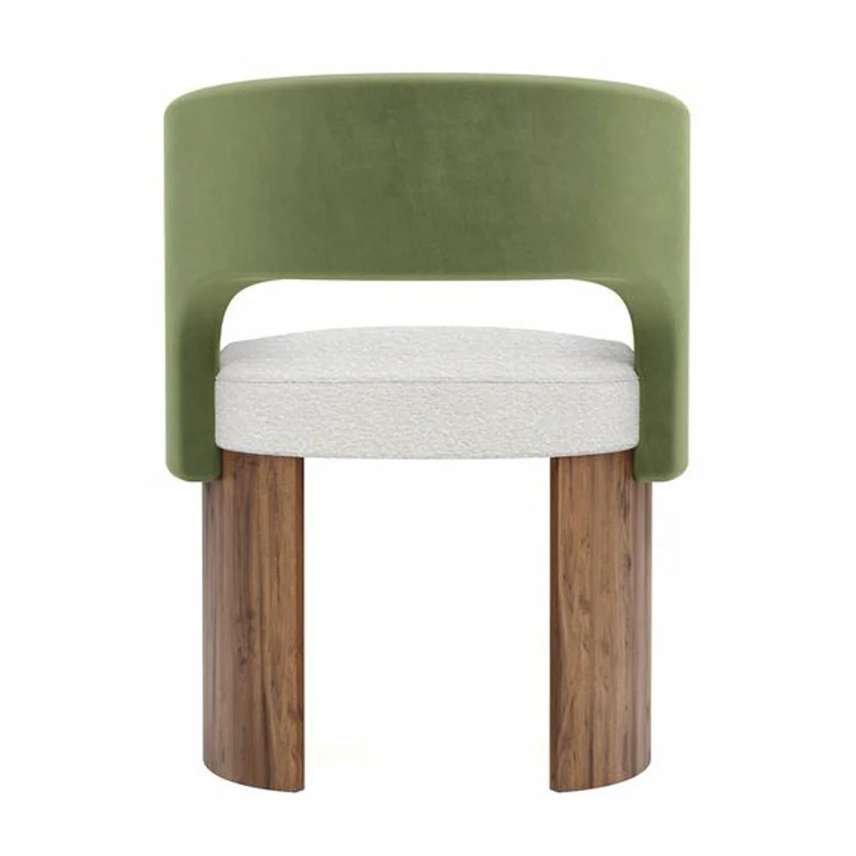 Luxus Esszimmer Stuhl mit Armlehnen Grün / Weiß / Braun - Premium Qualität