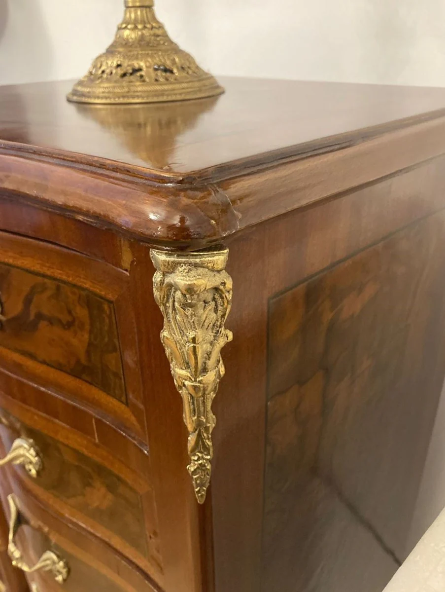 Baroque chest of drawers with 7 drawers brown / gold - handmade solid wood cabinet in baroque style - living room furniture in baroque style - baroque furniture - baroque furnishings