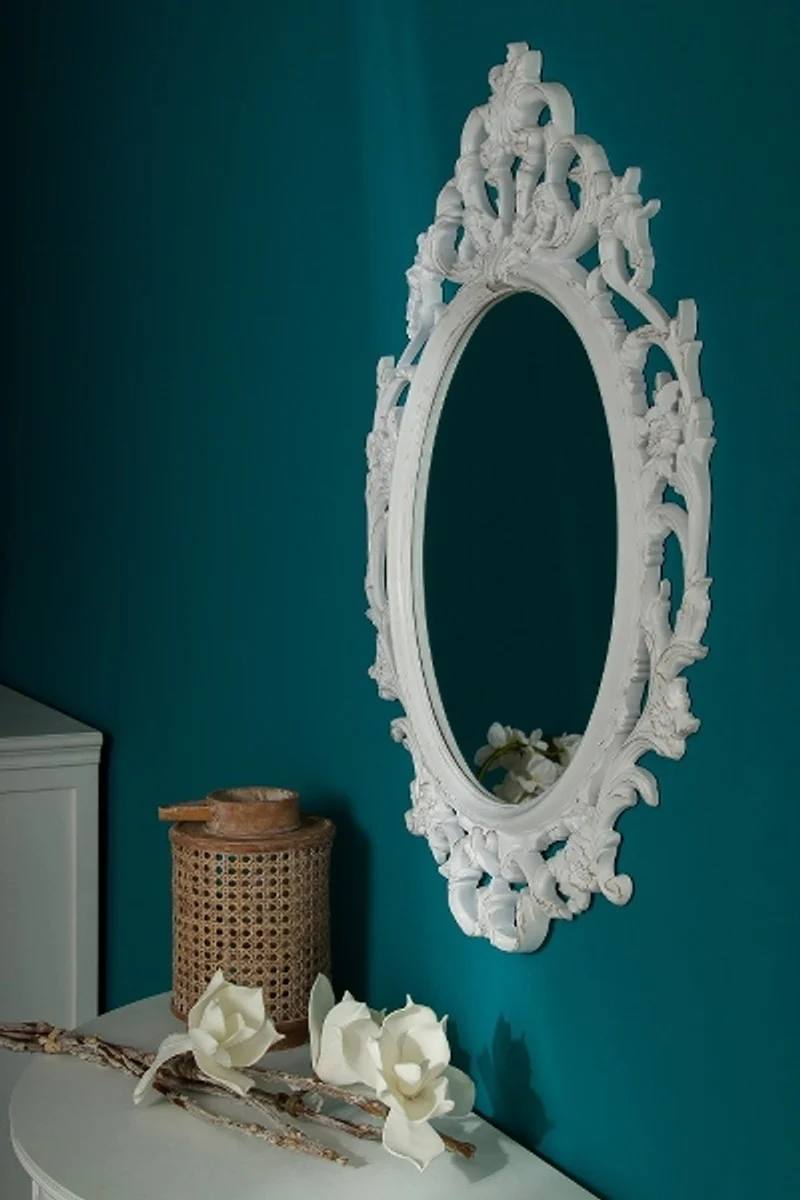 Baroque wall mirror white / gold 58 x H. 84 cm - Baroque style mirror