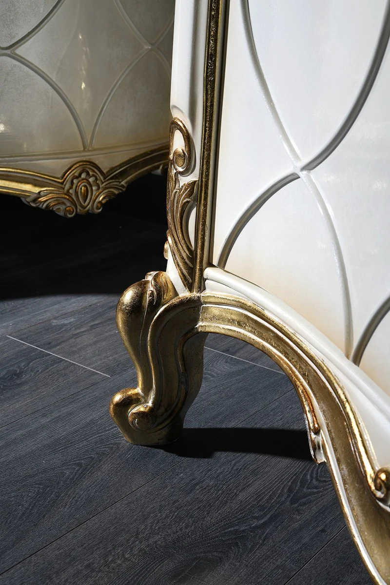 Luxury baroque display cabinet white / antique gold 132 x 57 x H. 201 cm - Magnificent baroque display cabinet with 2 doors - baroque living room furniture