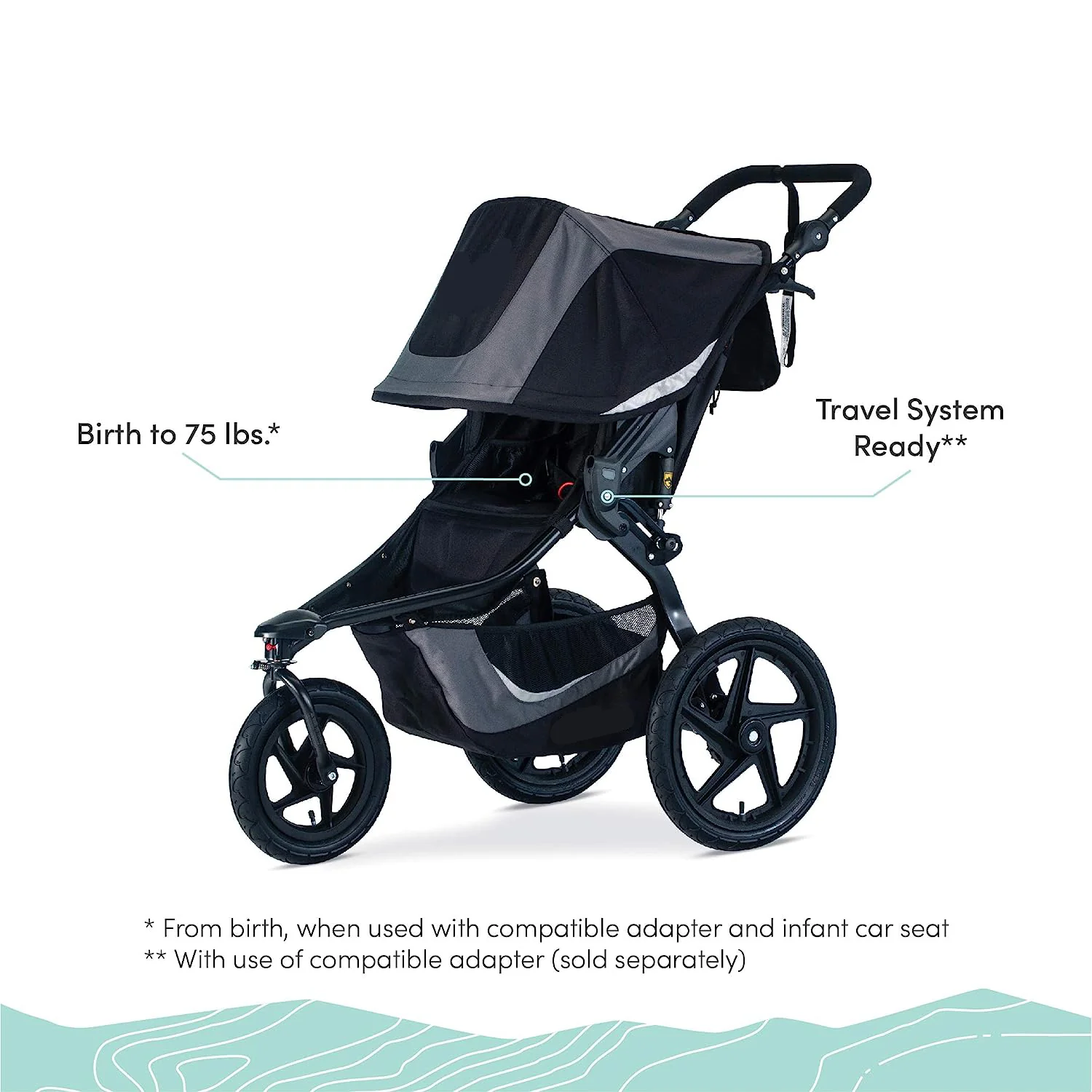 Gear Revolution Flex 3.0 Jogging-Kinderwagen, Lunar – Ultrareflektierende Akzente