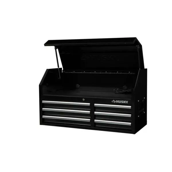41 in. 6-Drawers Top Chest in Schwarz
