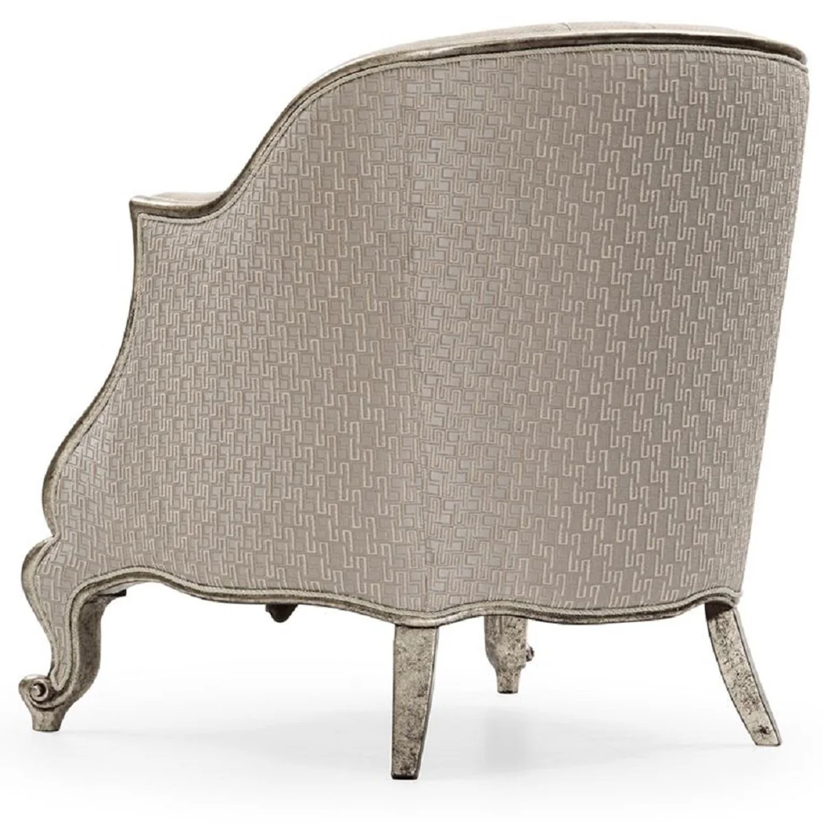 Luxury Baroque Living Room Set Cream / Silver / Antique Silver - 2 Sofas & 2 Armchairs & 1 Coffee Table & 2 Side Tables - Handcrafted Living Room Furniture in Baroque Style - Noble & Magnificent