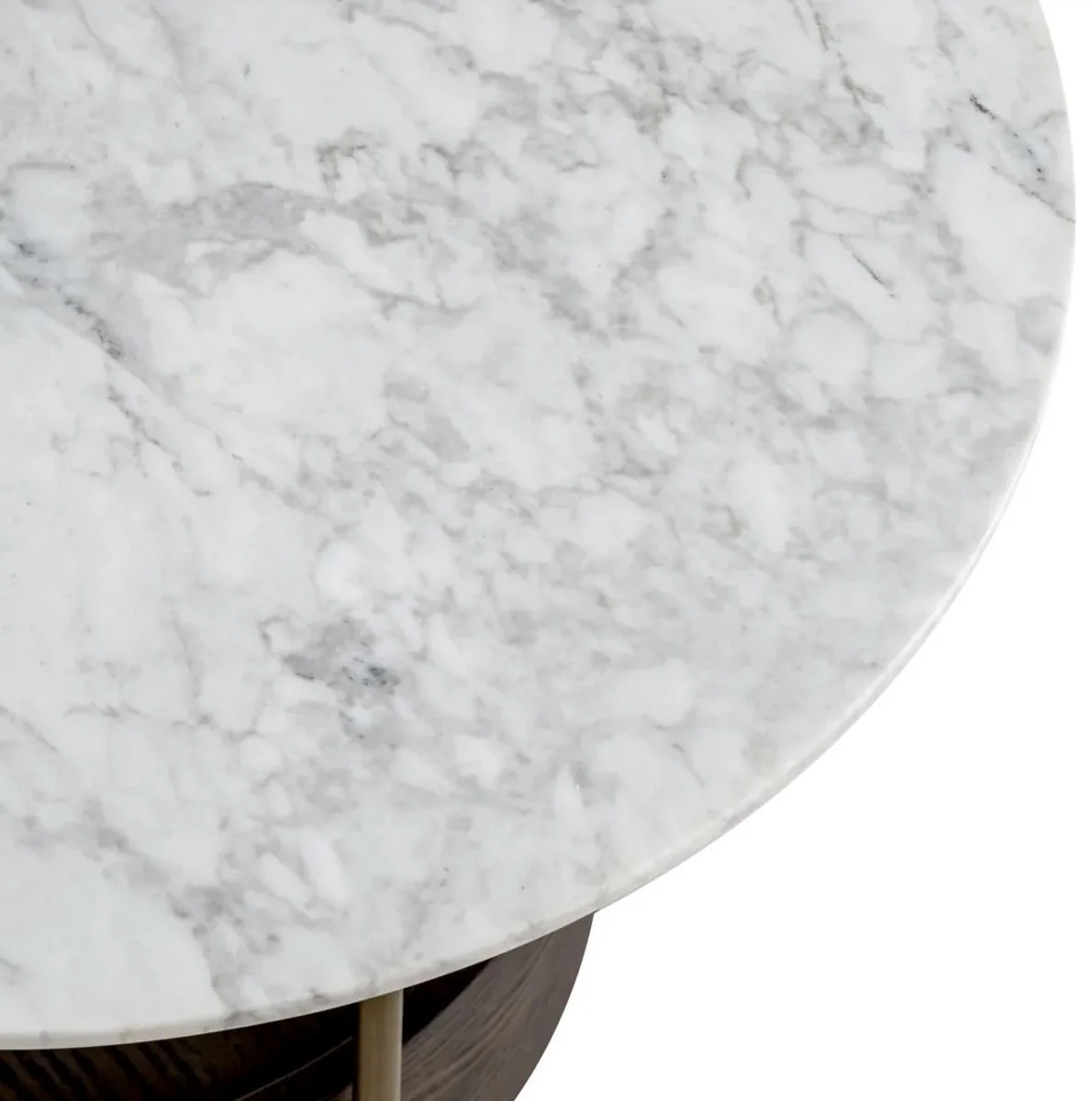 Luxury side table with marble top brown / white / brass 59.5 x 45 x H. 54.5 cm - living room furniture - luxury furniture - living room furnishings - luxury quality