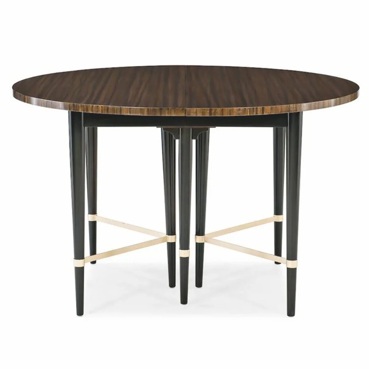Luxury dining table dark brown / black 122-182 cm - extendable
