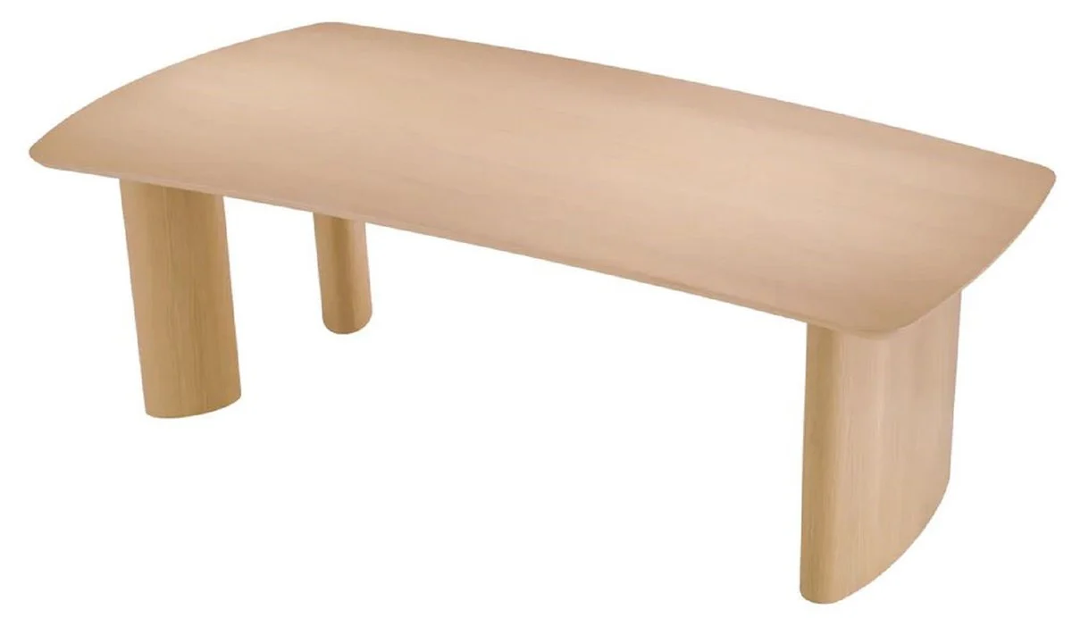 Luxury dining table natural colors 230 x 120 x H. 76.5 cm - solid wood kitchen table with slightly curved table top - dining room furniture - kitchen furniture - luxury furniture - luxury furnishings