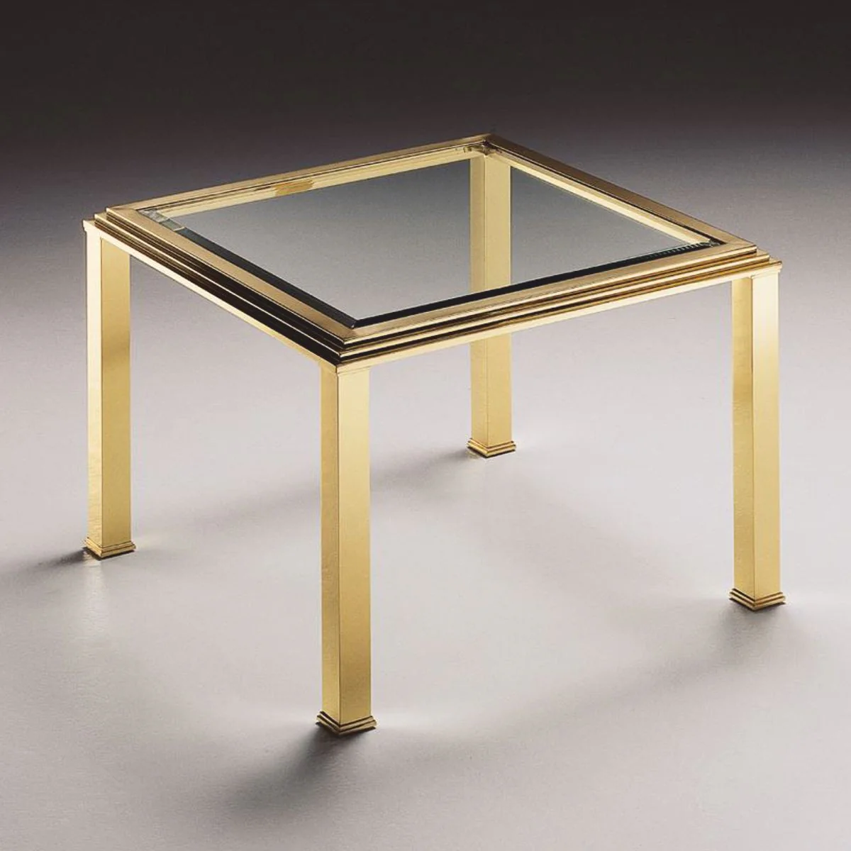 Luxus Messing Couchtisch 70 x 70 x H. 49 cm - Made in Italy