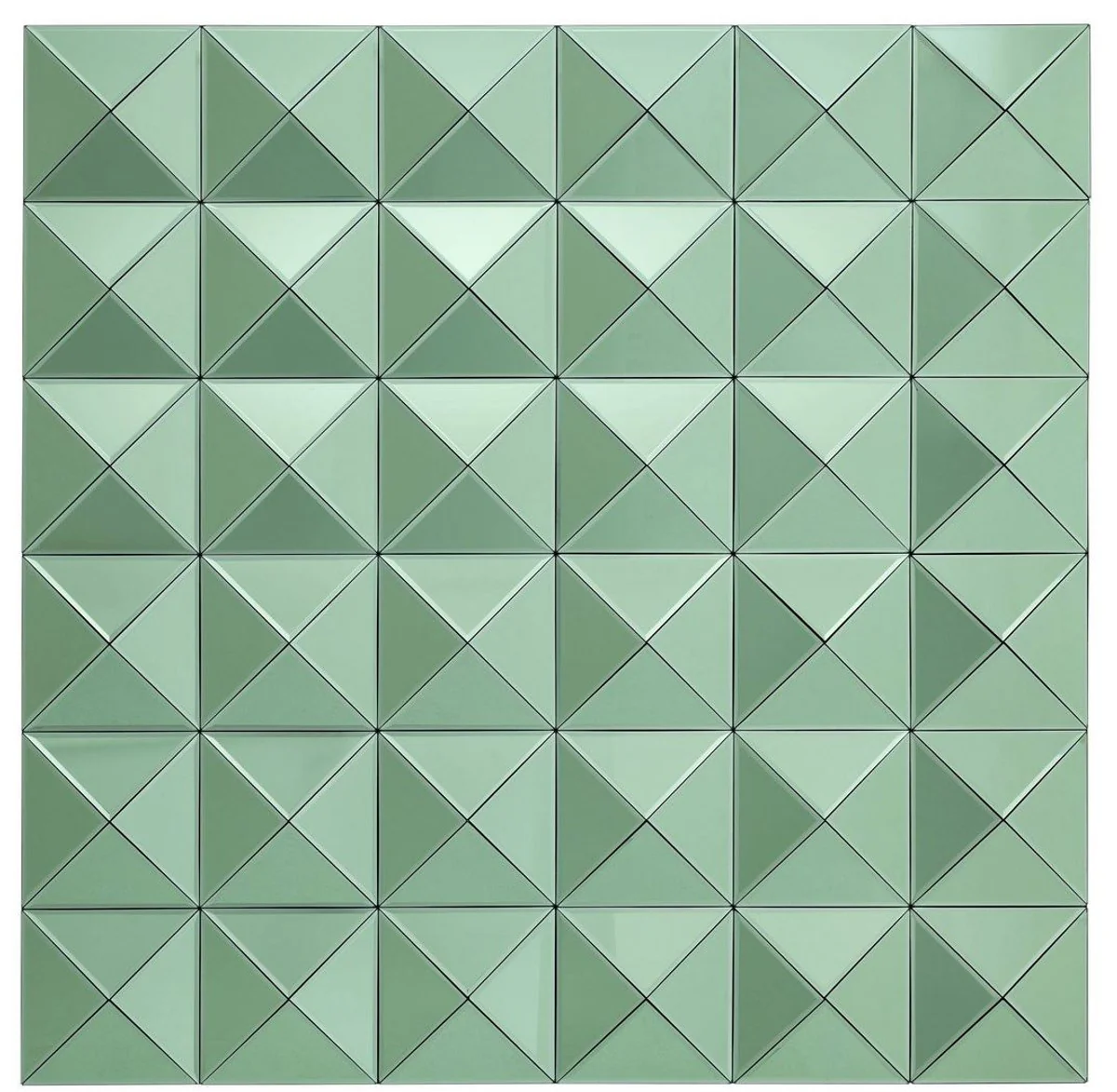 Designer mirror green 110 x 4 x H. 110 cm - luxury living room wall mirror - designer furniture