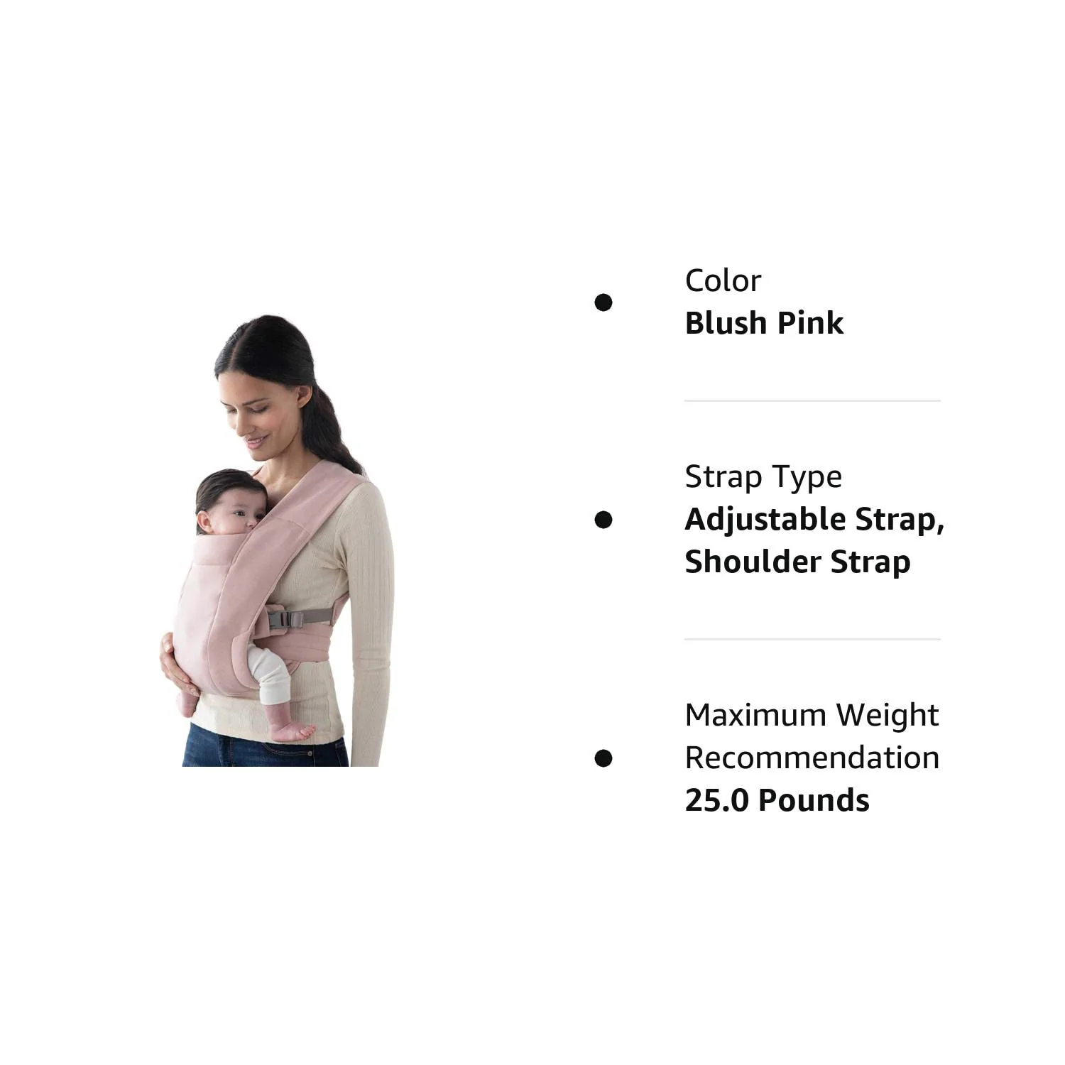 Embrace Cosy Newborn Essentials Babytragetuch (3–10 kg), Ponte-Strick, Blush Pink