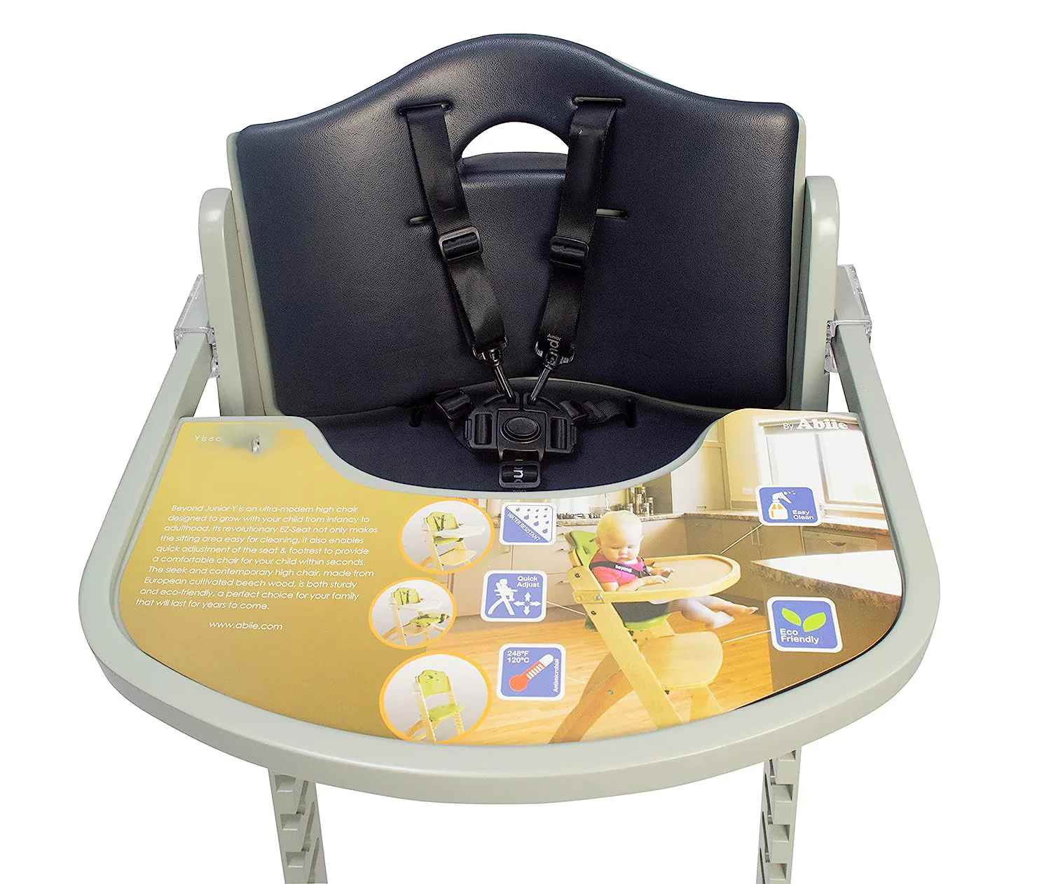 Hochstühle aus Holz für Babys und Kleinkinder. 3-in-1 verstellbarer Hochstuhl mit abnehmbarem Tablett, leicht zu reinigen, tragbar. 6 Months up to 250 Lb. Kissen aus Naturholz/Olivenholz