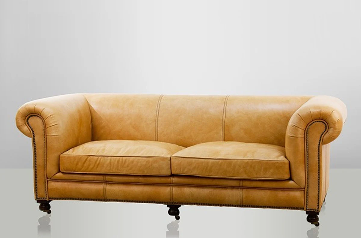 Chesterfield Luxury Real Leather Sofa 2.5 Seater Vintage Leather by Old Saddle Sand