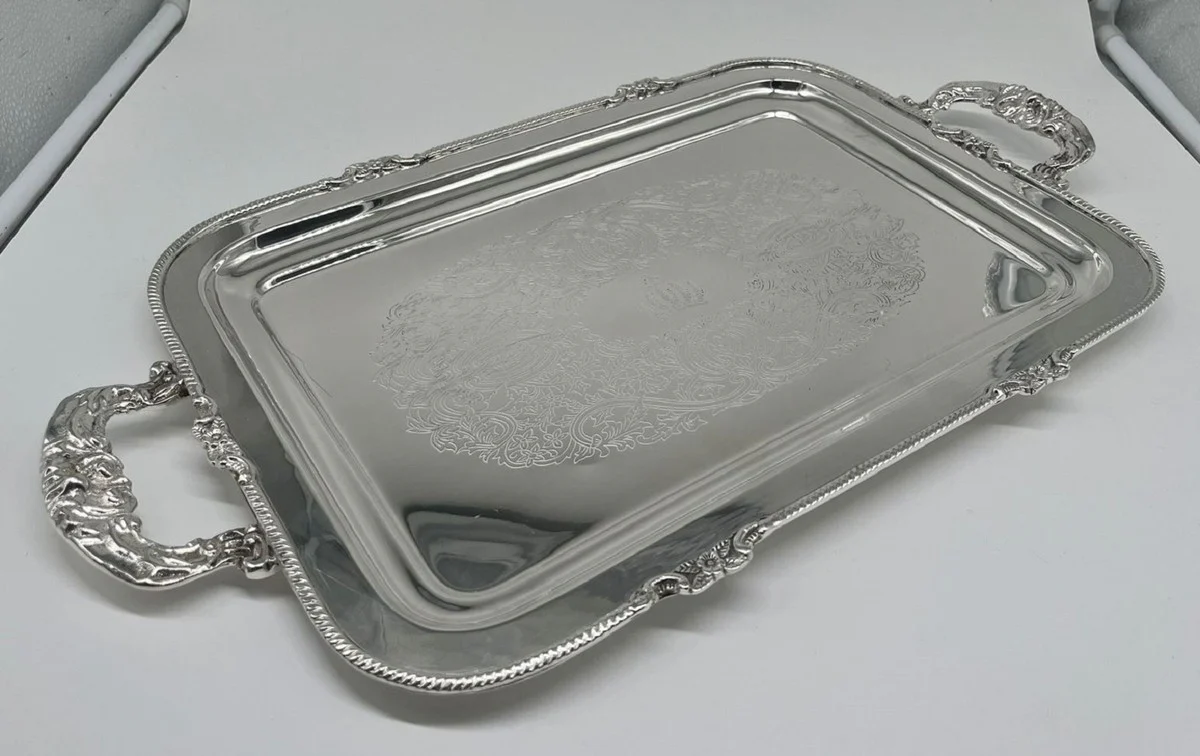 Pompöös by Luxury Baroque Serving Tray Crown Silver 47 cm - designed by Harald Glööckler