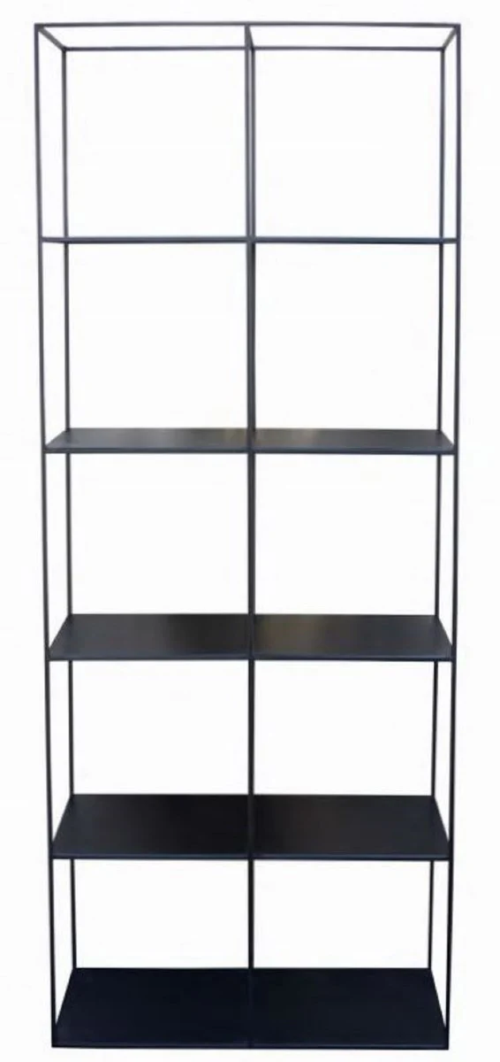 Luxury metal shelf cabinet black 80 x 40 x H. 200 cm - living room cabinet - bookcase - luxury furniture