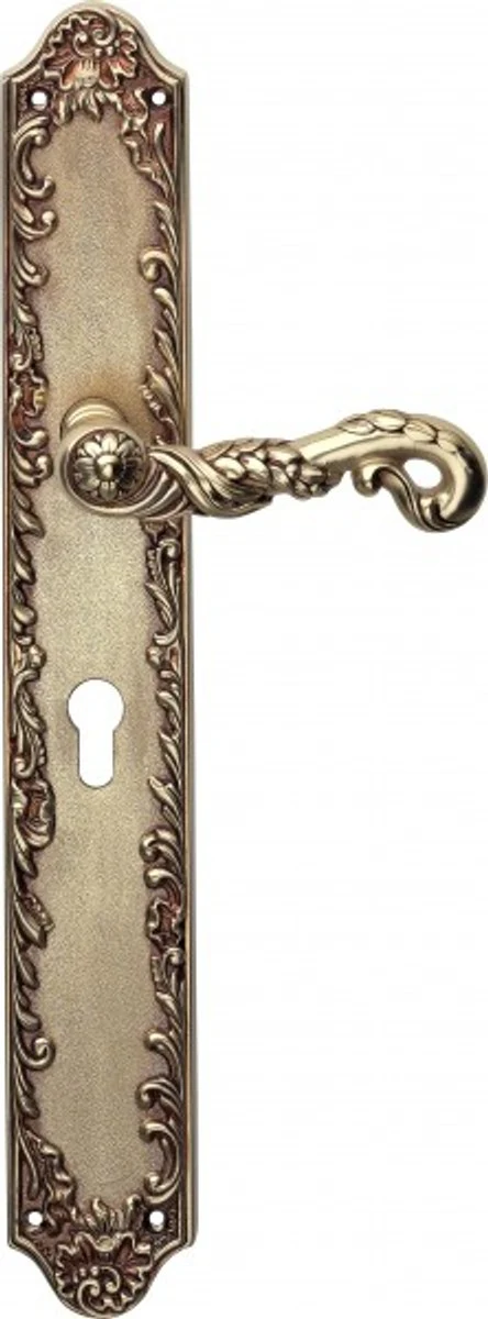 Luxury Art Nouveau door fitting with protective fittings door handle Milano solid brass - French gold