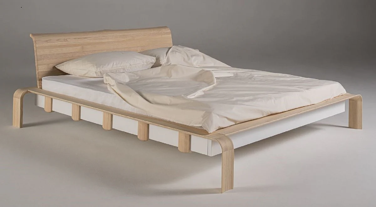 Luxury solid wood double bed natural colors - various sizes