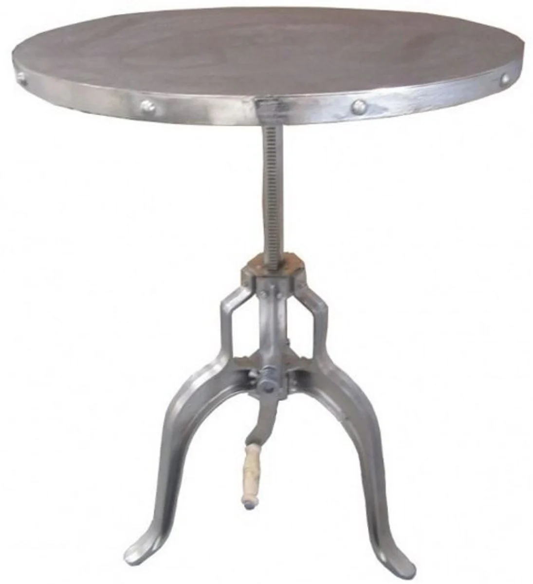 Industrial side table with crank silver - designer hotel furniture - industry design - art nouveau table