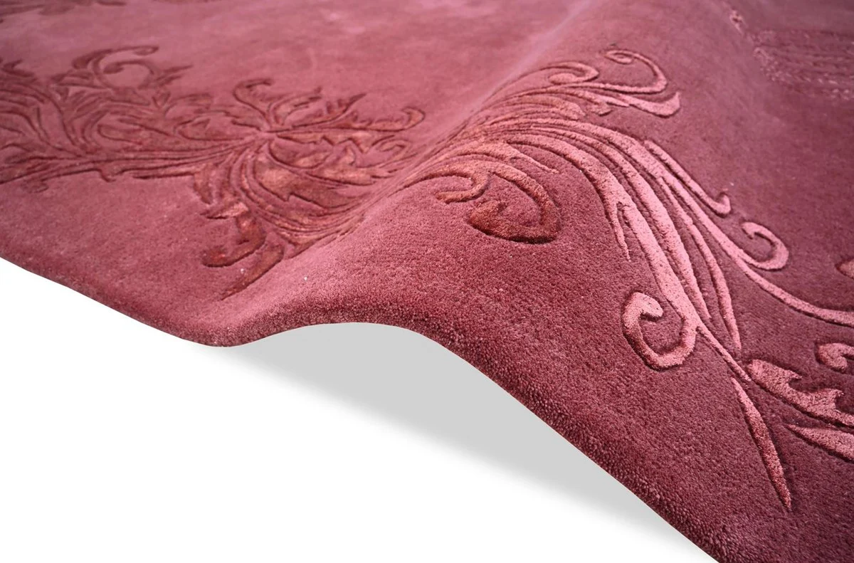 Pompöös by Luxury Baroque Carpet Crown by Harald Glööckler Bordeaux Red - Various Sizes