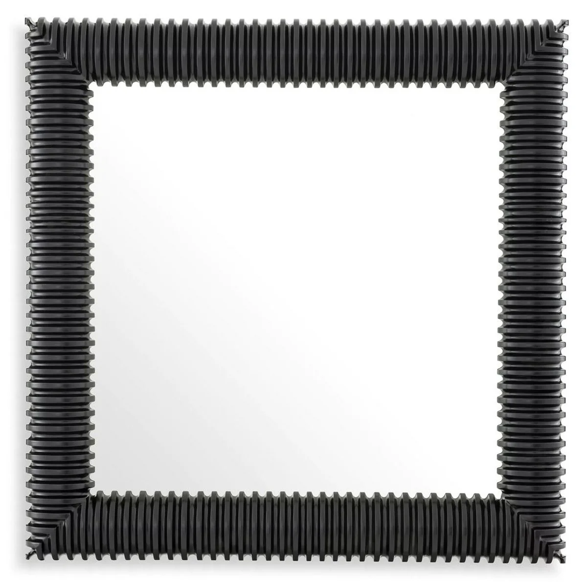 Luxury wall mirror black 100 x 6 x H. 100 cm - Square mirror with high-quality mahogany frame - Living room mirror - Bedroom mirror - Cloakroom mirror - Luxury furniture
