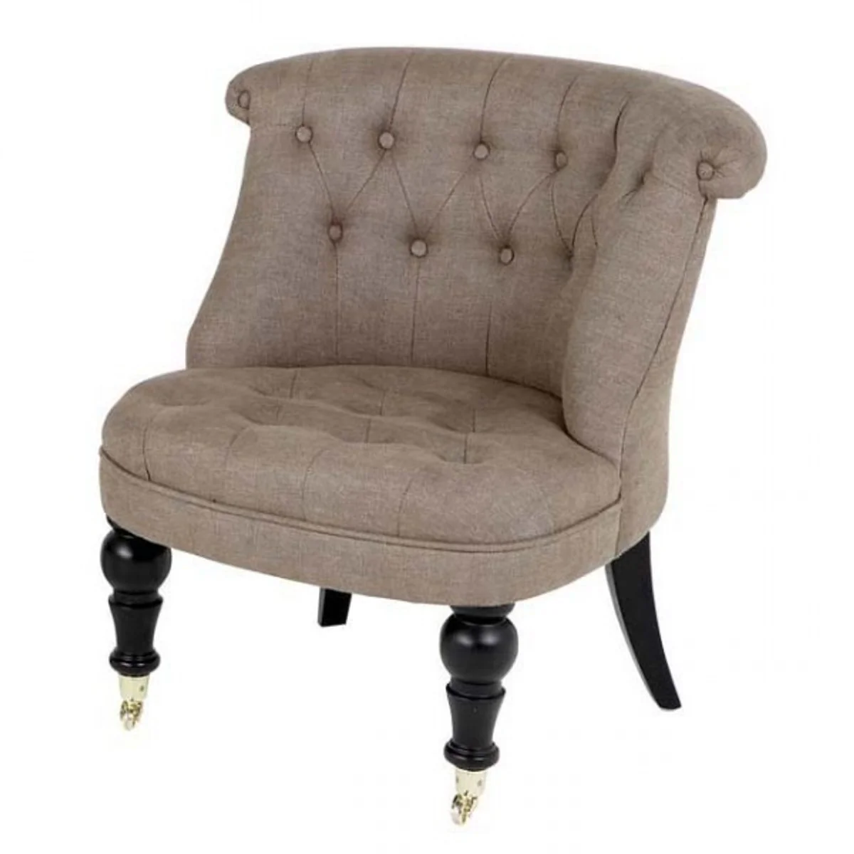 Luxury Armchair Chesterfield Camel Linen- Vintage Style Furniture
