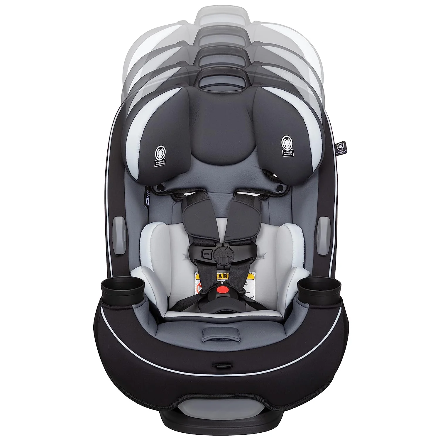 Safety 1st Grow and Go All-in-One Cabrio-Autositz, rückwärtsgerichtet 5–40 Pfund, vorwärtsgerichtet 22–65 Pfund und Gurtpositionierungsverstärker 40–100 Pfund, Carbon Wave