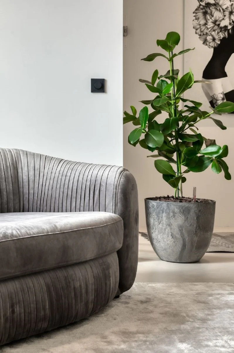 Luxury velvet couch gray 250 x 101 x H. 74 cm - Elegant living room sofa - Luxury furniture